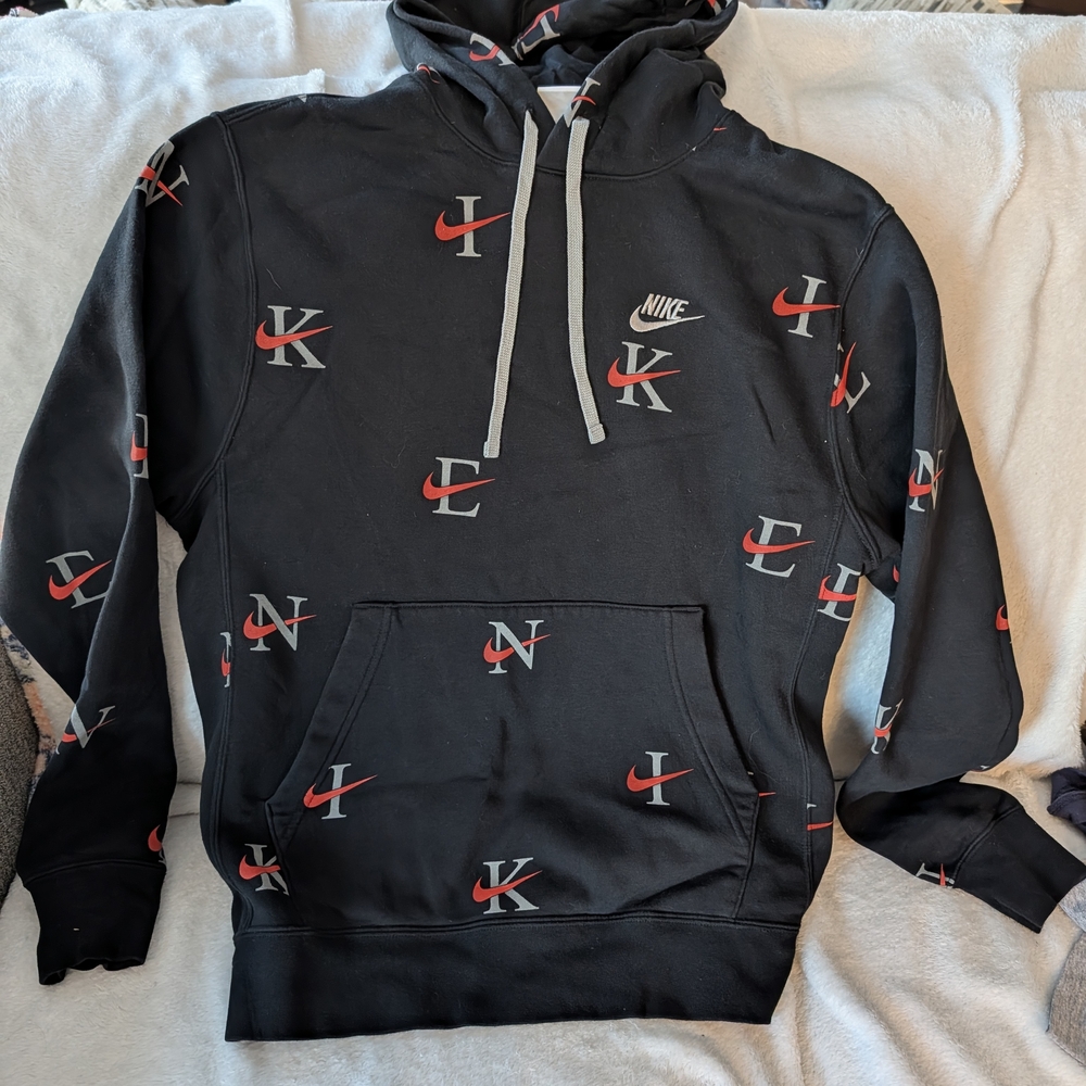 Nike Black Hoodie with Red Accents. Adult Size Small